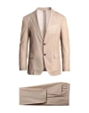 Lardini Man Suit Sand Size 40 Cotton, Polyamide