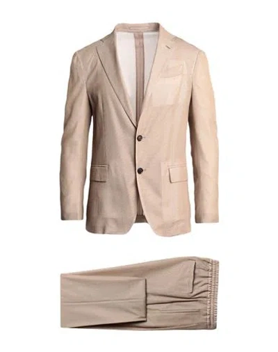 Lardini Man Suit Sand Size 40 Cotton, Polyamide