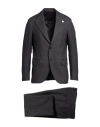 Lardini Man Suit Lead Size 38 Polyester, Viscose, Wool, Silk In Grey