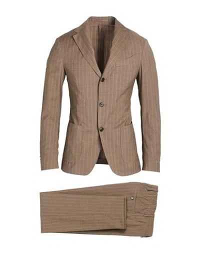 Lardini Man Suit Taupe Size 36 Wool In Multi