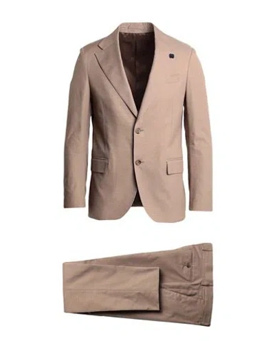 Lardini Man Suit Taupe Size 42 Cotton, Polyester