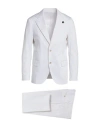Lardini Man Suit White Size 42 Cotton, Elastane