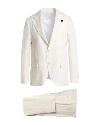 Lardini Man Suit White Size 42 Linen