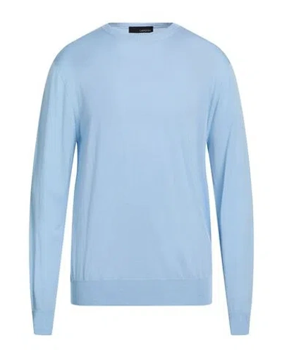 Lardini Man Sweater Azure Size L Wool, Silk, Cashmere In Blue