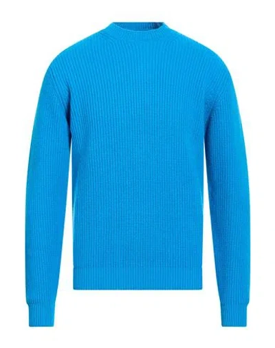 Lardini Man Sweater Azure Size M Wool, Cashmere In Blue