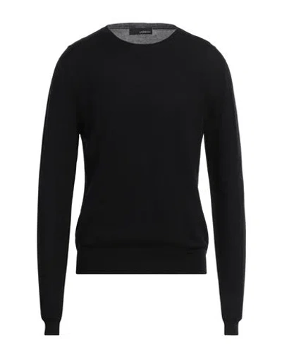 Lardini Man Sweater Black Size M Wool, Silk, Cashmere