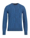 Lardini Man Sweater Blue Size M Wool, Cashmere