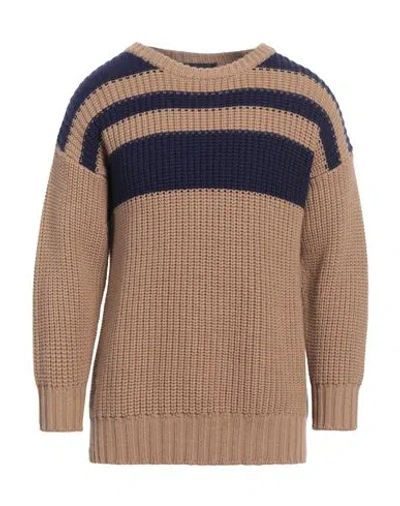 Lardini Man Sweater Camel Size 40 Wool In Beige