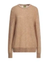 Lardini Man Sweater Camel Size 42 Baby Alpaca Wool, Polyamide, Wool In Beige
