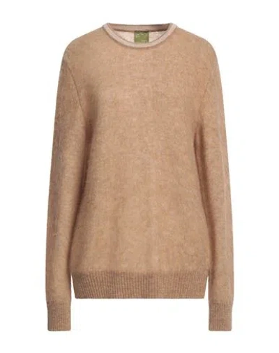 Lardini Man Sweater Camel Size 42 Baby Alpaca Wool, Polyamide, Wool In Beige