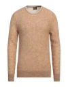 Lardini Man Sweater Camel Size 42 Baby Alpaca Wool, Polyamide, Wool In Beige