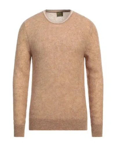 Lardini Man Sweater Camel Size 42 Baby Alpaca Wool, Polyamide, Wool In Beige