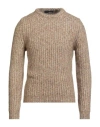 Lardini Man Sweater Camel Size L Wool, Mohair Wool, Silk