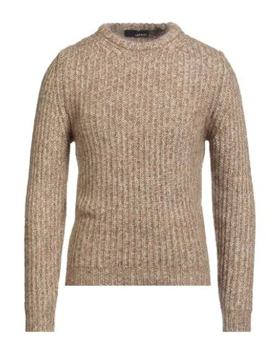 Lardini Man Sweater Camel Size L Wool, Mohair Wool, Silk
