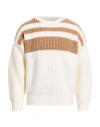 Lardini Man Sweater Cream Size 44 Wool In Multi