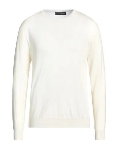 Lardini Man Sweater Cream Size M Wool, Silk, Cashmere