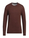 Lardini Crew Neck Wool-blend Jumper In Brown