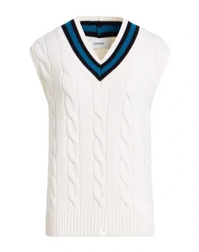 Lardini Man Sweater Ivory Size 38 Wool In White