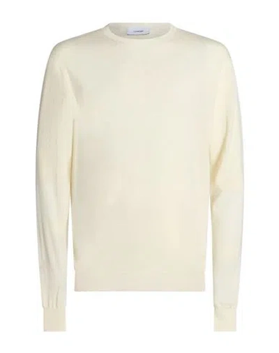 Lardini Man Sweater Ivory Size L Wool, Silk, Cashmere In Neutral