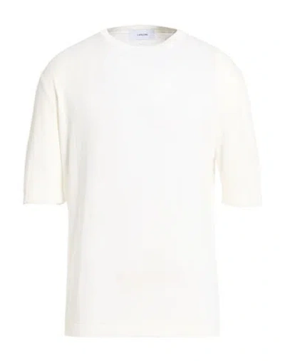 Lardini Man Sweater Ivory Size Xl Cotton In White