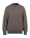 Lardini Man Sweater Lead Size M Wool, Acrylic In Grey
