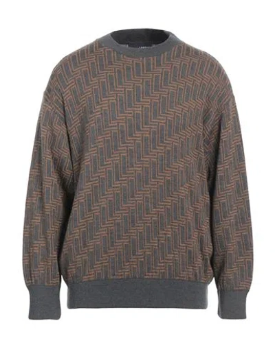 Lardini Man Sweater Lead Size M Wool, Acrylic In Grey