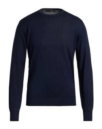 Lardini Man Sweater Midnight Blue Size 46 Wool, Silk, Cashmere
