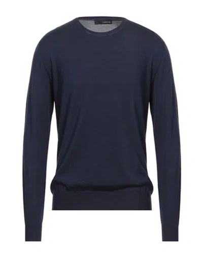 Lardini Man Sweater Midnight Blue Size M Wool, Silk, Cashmere
