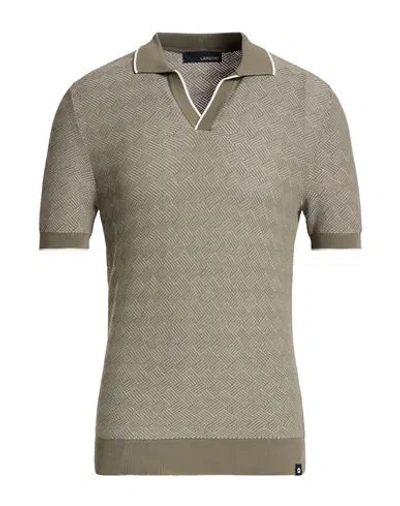 Lardini Man Sweater Military Green Size 42 Cotton In Neutral