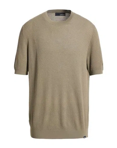 Lardini Man Sweater Military Green Size 46 Cotton