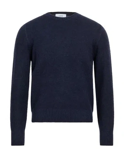 Lardini Man Sweater Navy Size Xl Baby Alpaca Wool, Polyamide, Wool In Blue
