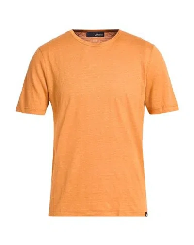 Lardini Man Sweater Orange Size 44 Linen