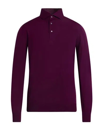 Lardini Man Sweater Plum Size 40 Wool In Brown