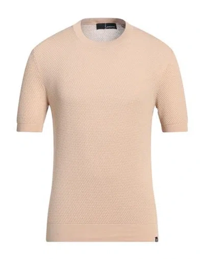 Lardini Man Sweater Sand Size 36 Cotton In Beige
