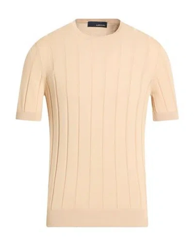 Lardini Man Sweater Sand Size 40 Cotton In Nude