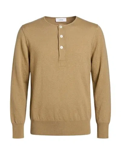 Lardini Man Sweater Sand Size Xl Cashmere In Brown