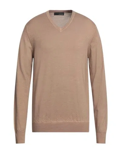 Lardini Man Sweater Sand Size Xl Wool In Beige