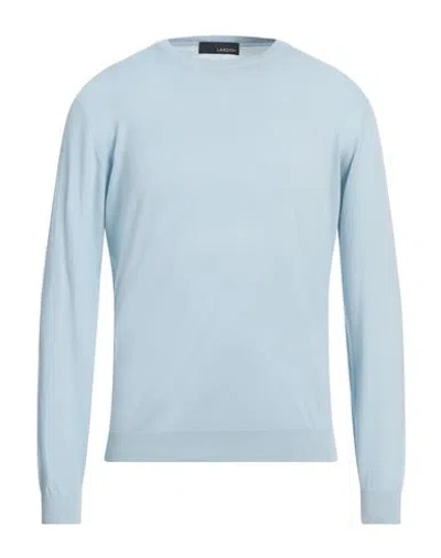 Lardini Man Sweater Sky Blue Size 40 Cotton