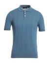 Lardini Man Sweater Slate Blue Size 36 Cotton