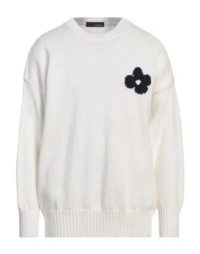 Lardini Man Sweater White Size 46 Cotton