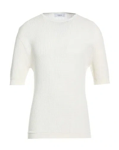 Lardini Man Sweater White Size M Cotton In Neutral