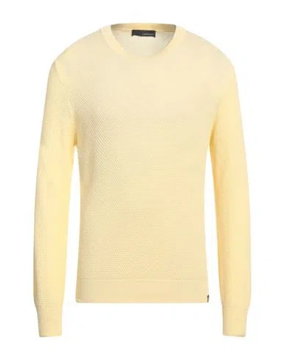 Lardini Man Sweater Yellow Size 44 Cotton