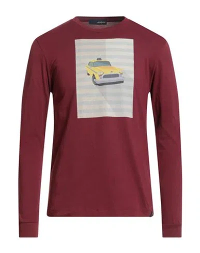Lardini Man T-shirt Burgundy Size M Cotton