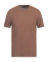 Lardini Man T-shirt Camel Size 46 Cotton In Brown