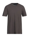 Lardini Man T-shirt Charcoal Size 42 Cotton In Grey