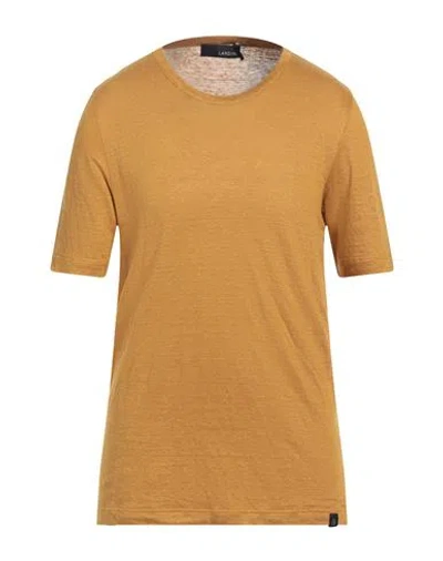 Lardini Man T-shirt Marigold Size 40 Linen In Yellow