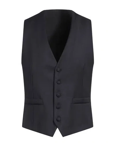 Lardini Man Tailored Vest Black Size 40 Wool, Cupro