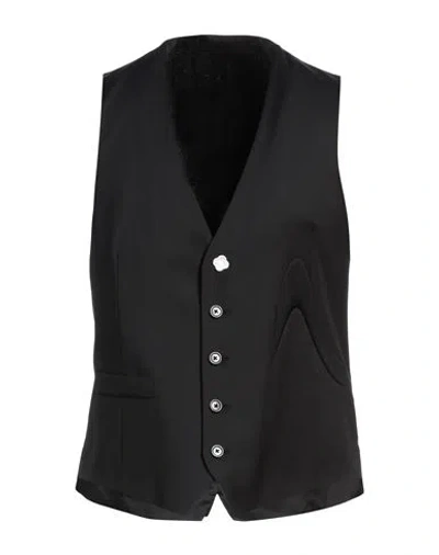 Lardini Man Tailored Vest Black Size 42 Wool In Black