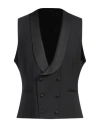 Lardini Man Tailored Vest Black Size 42 Wool, Elastane