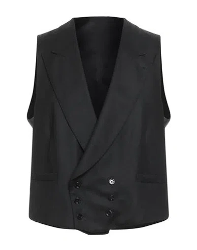 Lardini Man Tailored Vest Black Size 44 Wool